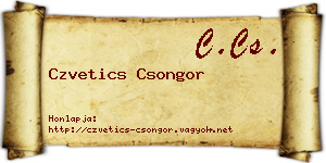 Czvetics Csongor névjegykártya